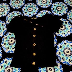 Black button down top